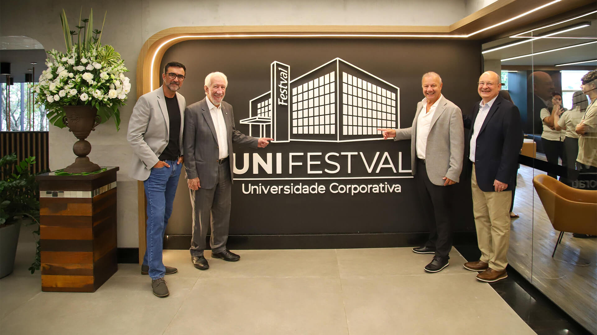 UniFestval - Inauguração - Darci Piana, Joaquin Fernandez Presas, Paulo Beal e Zaki Akel Sobrinho